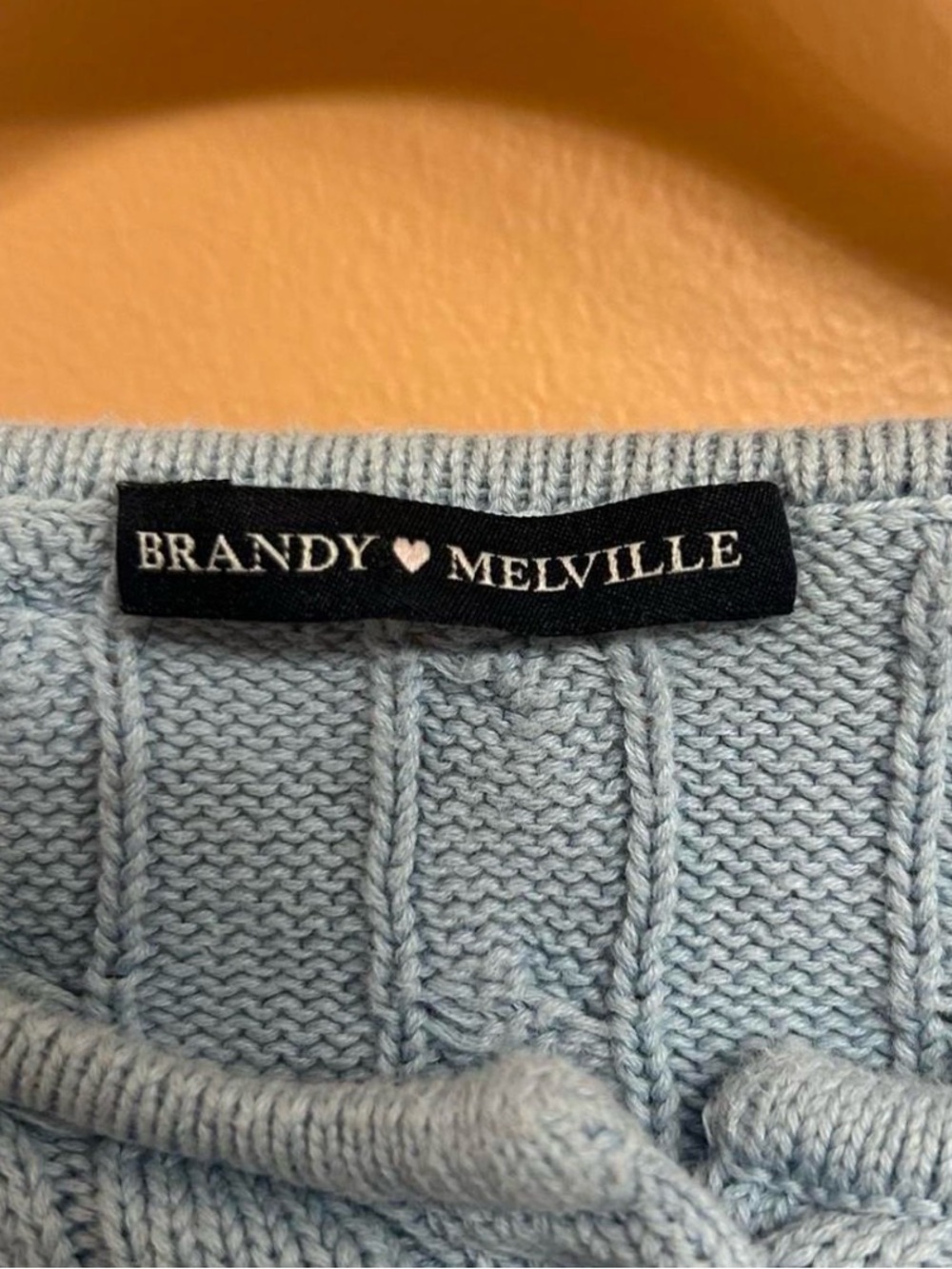 Brandy Melville Pale Blue Cable-Knit Cropped Cardigan - Picture 2 of 3
